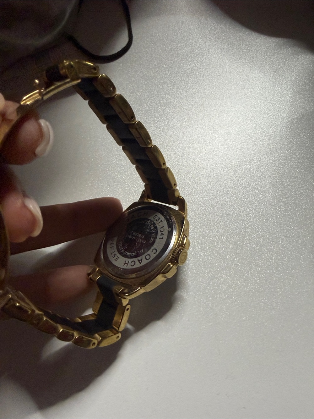 Coach Black and Gold Round Women's Watch - Picture 4 of 7